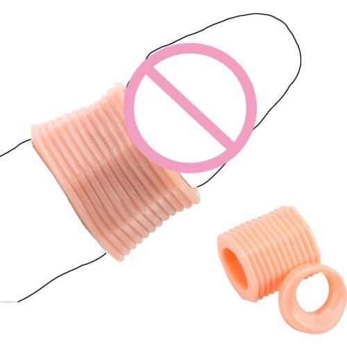 VATINE 1 Pair Penis Sleeve Screw Shape Penis Ring Delay Ejaculation Two Sizes Foreskin Correction Sex Toys For Men Cock Ring