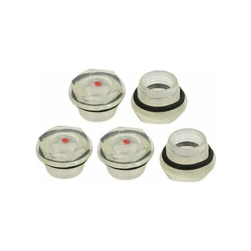 24mm Dia Male Thread Air Compressor Oil Level Liquid Sight Glass 5pcs