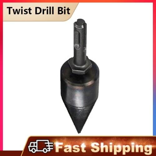 High Speed Twist Drill Bit Wood Splitter Screw Cones Splitting Bit Wood Drill 32/42MM Square Round Hexagonal Family Camping Farm