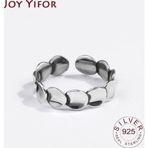 925 Sterling Silver Rings for Women Circle Vintage Wedding Trendy Jewelry Large Adjustable Antique Rings Anillos