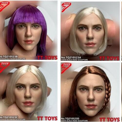 1/6 Black Women Head Sculpt Carving Fit 12'' Action Figure Body Dolls Hair Transplant Head Sculpted Colored Hair Pre-sale Item