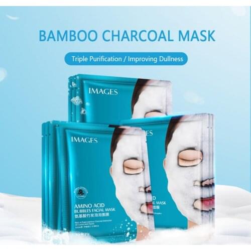 1Pcs Amino Acid Mask Bamboo Charcoal Bubble Moisturizing Whitening Beauty Face Mask Deep Purifying Women Skin Care Comestics