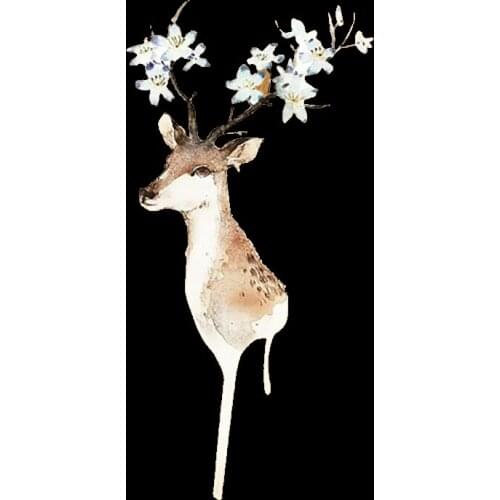 1PCS Flower Deer Patch Iron-On Clothes Flower Parches Washable Heat Transfer Diy Accessory Badges Applique Thermal Sticker
