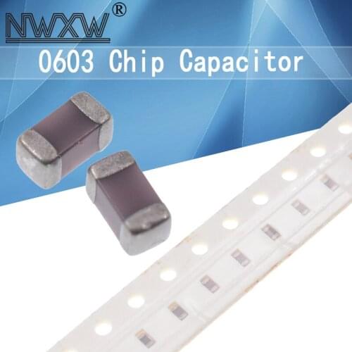 100pcs 0603 50V SMD multilayer ceramic chip capacitor 0.5pF-22uF 4.7PF 33PF 10NF 470PF 100NF 1UF 2.2UF 4.7UF 10UF 1PF 6PF 680PF