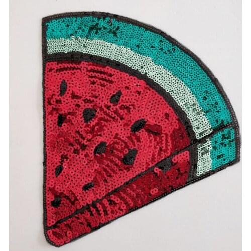 20pcs parches ropa Watermelon Glitter Patch For Clothing Iron On Sequined Applique Jacket Patches Patchwork Coat Tee Decor Badge