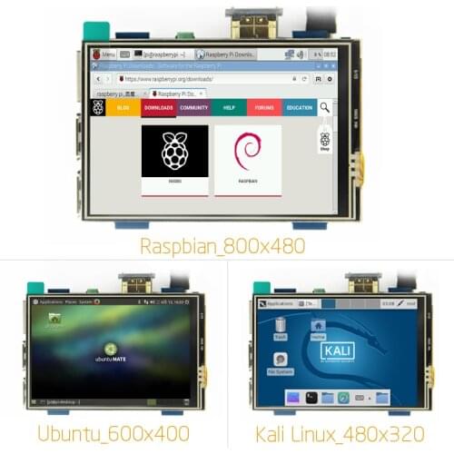 3.5 inch LCD HDMI USB Touch Screen Real HD 480x320 Pi1 B Zero TFT Display for Raspberri 3 Model B / Orange Pi (Play Game Video)