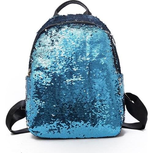 4PCS / LOT Women Sequins Backpack Teenage Girls Fashion Schoolbag Casual Travel Bling Rucksack Feminina Holographic Backpack