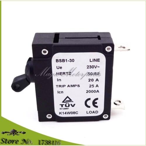 230V 20A Chinese Generator Circuit Breaker 25A Trip Amps 2000A BSB1-30 Hertz50/60