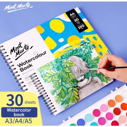 A3 A4 45 Notepad Watercolor Notebook 160g/m2 30 Sheets Sketchbook for Drawing Painting Transfer Paper School Art Supplies