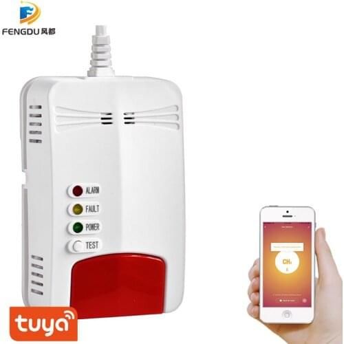 EU plug Wifi Gas Sensor Gas Leak Detector Alarm Tuya Smart Life App Wall-mounted for Smart Home Security
