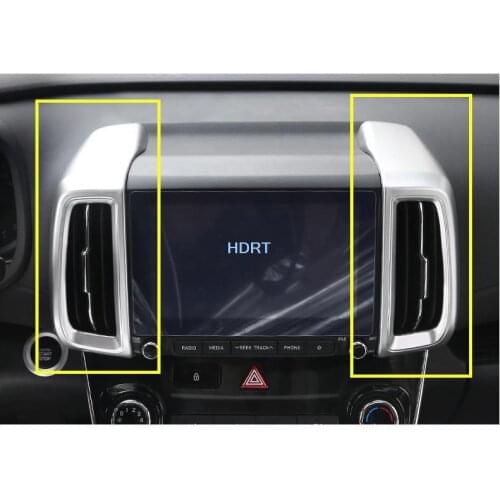 For Hyundai ix35 2018 2019 2020 ABS chrome 2pcs Air Vent Outlet Cover Dashboard Trim Bezel Frame Molding Garnish Accent Styling