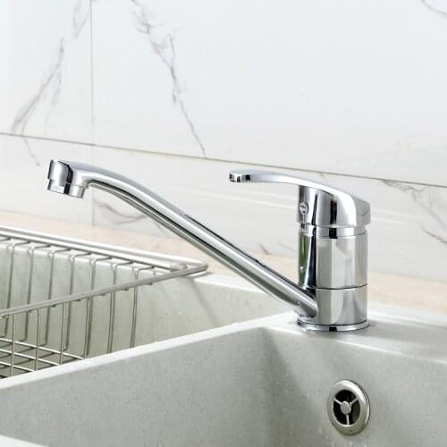 Kitchen Faucet Deck Mount Chrome Single Handle Hot and Cold Mixer Basin Tap 360 Rotation Mop Pool Sink Faucets