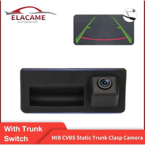 Classic Green Static Trajectory Rearview Camera with Trunk Switch Night Version Parking Reverse Camera for VW MIB Radio
