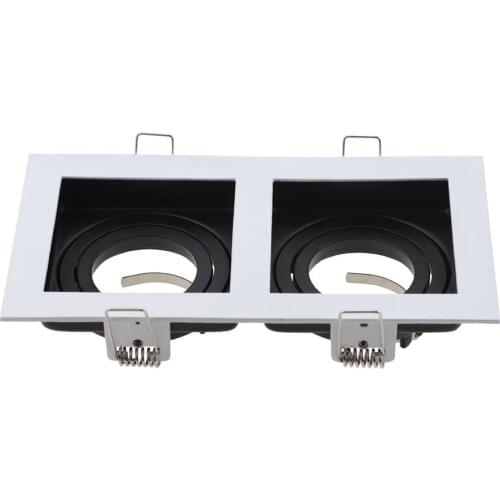 Commercial Lighting Square Led Adjustable Recessed Downlight GU10 Bulb Fixture Holder White Black MR16 LED Spot Lamp Frame