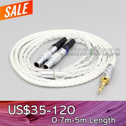 LN006554 2.5mm 4.4mm XLR 3.5mm 8 Core Silver Plated OCC Earphone Cable For Focal Utopia Fidelity Circumaural Headphone