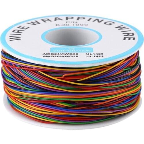 Tin Plated Copper Wire,8-Wire Colored Insulation Test Cable P/N B-30-1000 250M 30AWG Tinned Copper Solid Cable