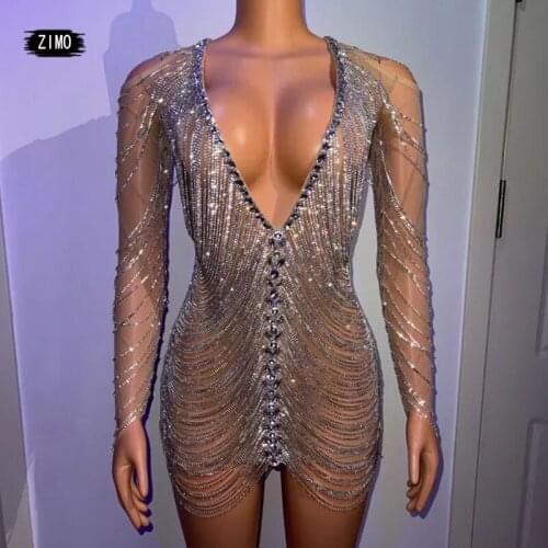 Pink Feather Rhinestone mini dress and Headwear Singer Dancer Dance ballet Club Party birthday Stage Performance festival outfit