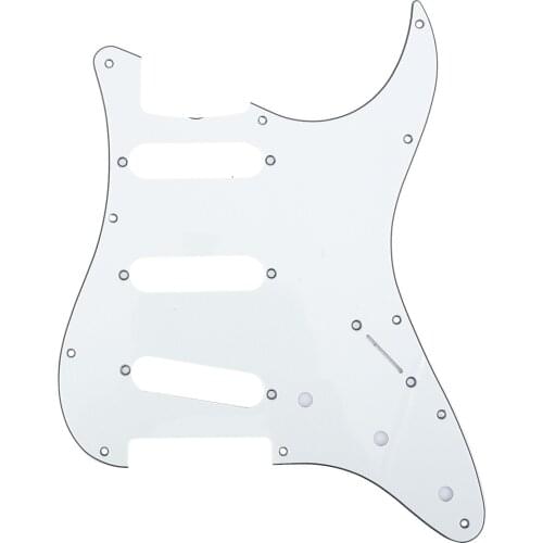 Musiclily Pro 11-Hole 62 Strat SSS Guitar Pickguard for MIJ JPN Japan Stratocaster, 3Ply Parchment