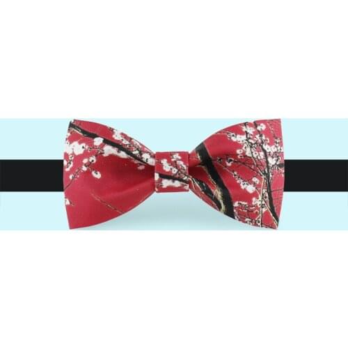 Free shipping 2019new fashion casual mens male Original handmade printed British Fan Christmas Party Dress Jewelry red bow tie