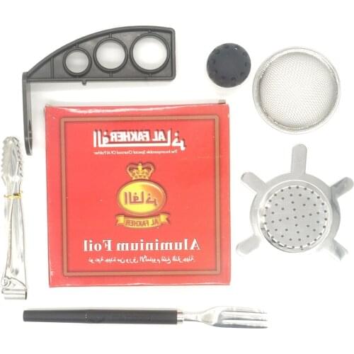 1set Hookah Accessories Set With Shisha Fork And Carbon Tongs Aluminium Foil Narguile Cachimba Nargile Cigarette Chicha Tool