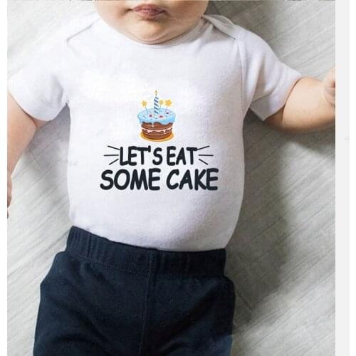 Boys Infant Outfits Long Sleeve Lets Eat Some Cake Printing Newborn Baby Winter Clothing Kids' Things Toddler Girl Rompers