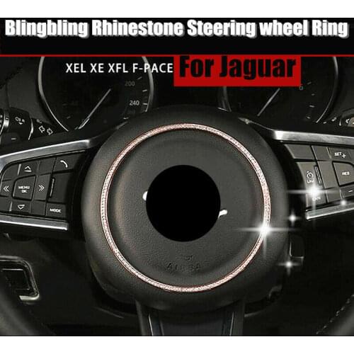 New For Jaguar Rhinestone Steering Wheel Cover Sticker F-PACE/F-TYPE/XF/XE/XJ/XJL