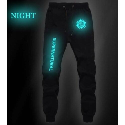 New Summer Fashion Sports Sweat Breathable Pants Casual Cotton Supernatural Luminous Pants Light Dark Jogger Long Pants