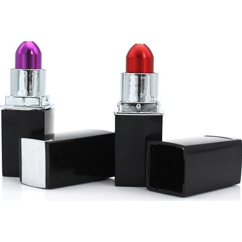 New design Lipstick shape Portable Creative Metal Pipes Tobacco Pipe Smoking Pipe for lady Gift