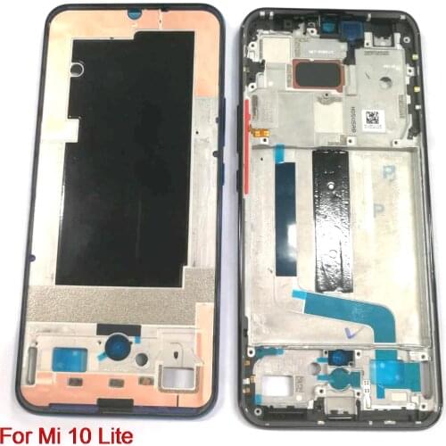 Original For Xiaomi Mi 10 Lite 10Lite Front Bezel Frame Plate Middle Housing Mi10 Lite 5G With Power Volume Buttons Parts