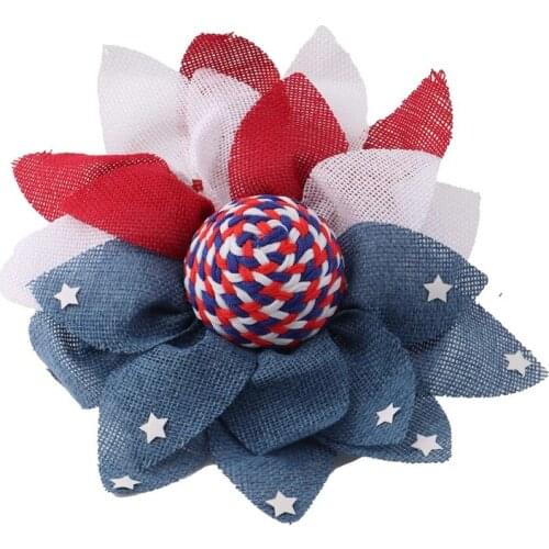 15.7Inch Fluffy Patriotic Wreath for Front Door Decor, 4Th of July Independence Day Decoration Home Outdoor Indoor Decor