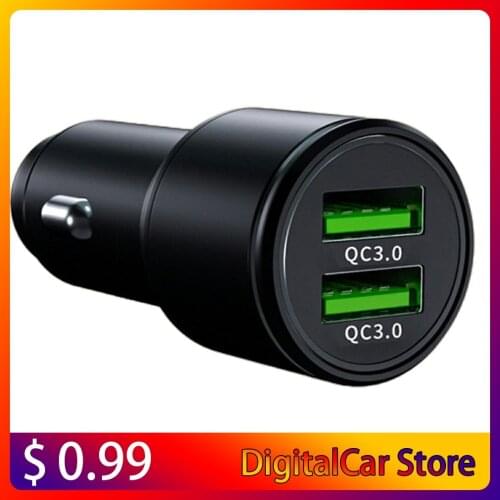 QC3.0 Dual USB Car Charger 2 Ports 3.0A Cig Socket Lighter Auto Fast Charing