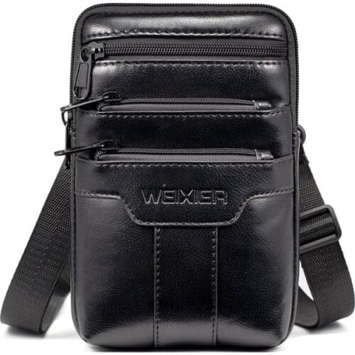 Luxury Man Messenger Bag PU Leather Small Vintage Crossbody Bags For Men Leather Bag Male Shoulder Bag Designer Phone Bag