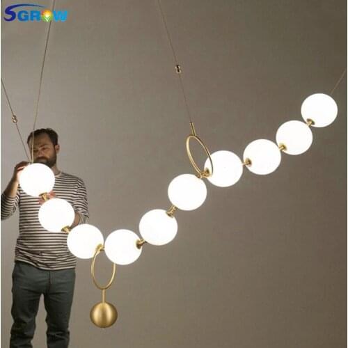 SGROW Modern Art Deco Glass Balls Pendant Lights for Living Room Dinning Room Bedroom Besides Lampara Indoor Lighting Fixtures