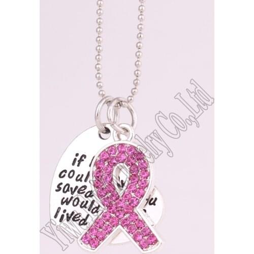 Six Kinds of design crystal Ribbon and"if love could have saved you,you would have lived forever"heart pendant romantic necklace