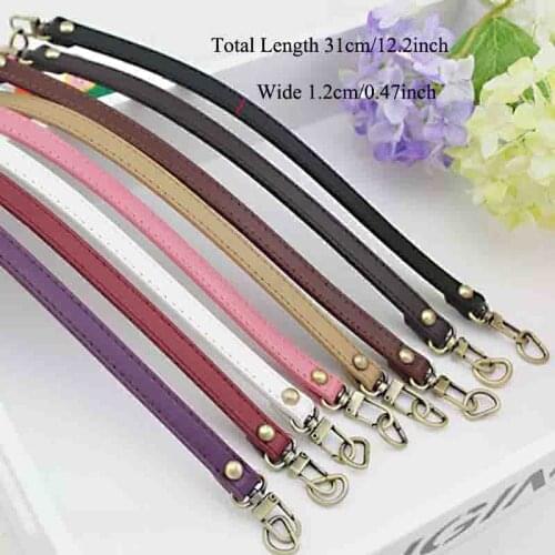 PU Leather Short Bag Strap Replacement Messenger Handbag Handle DIY Bags Belt Accessories 31cm DIY Bag Strap Black Red Handle