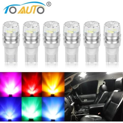 6pcs T10 Led W5W 194 168 Led Bulb High Quality 5630 Chips Reading Interior Lamp Car Vehicle Side Tail Lights DC 12V 6000K