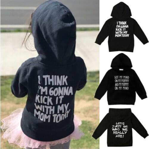 2021 Spring and Autumn Hoodie Hooded Top Sweatshirt Jacket Casual Toddler Kid Baby Boy Girl T-Shirt Long Sleeve Black