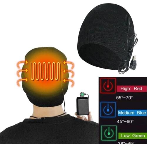 Intelligent Outdoor Heating Warm Hat Men Women Autumn Winter Knitted Hat Sports Cap Electric Heating Cap