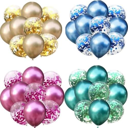 10Pcs 12inch Metallic Colors Latex Balloons Confetti Air Balloons Inflatable Ball For Birthday Wedding Party Balloon Su