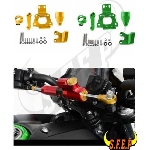 CNC Steering Damper Adjustable Stabilizer Bracket kit For Kawasaki Z650 2017-2018