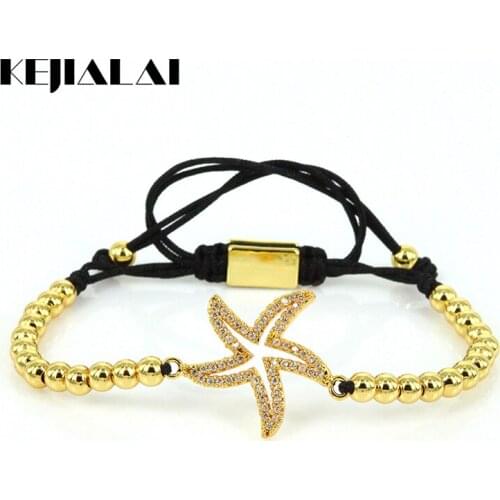 Star Bracelet Top Fashion Women Jewelry for Girls Micro Pave White CZ Star Starfish Charm Connector Bracelets Femme Stuff