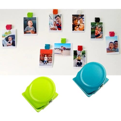 1pcs Random Color Magnetic Clips Fridge Strong Magnet Metal Clamp Note Photo Hanger Holder Hook Photo Hanger Clip 2