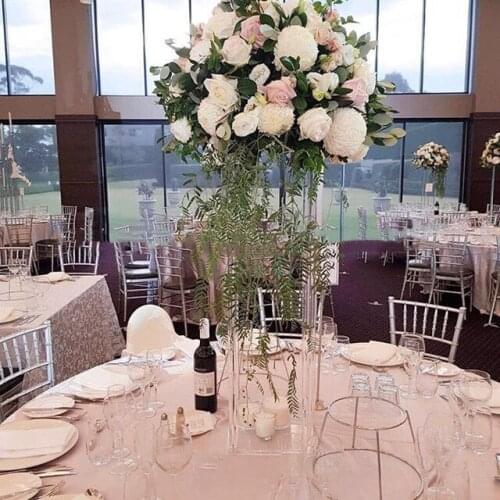 12pcs)Decorative Wedding Columns Pillars Clear Wedding Flower Stands Bouquet Decorations Centerpiece Tall Vase 1425