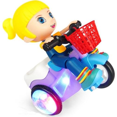 2020 Kids Rotate Stunt Dynamic Lighting Tricycle for Electric Music Toy Car Xmas