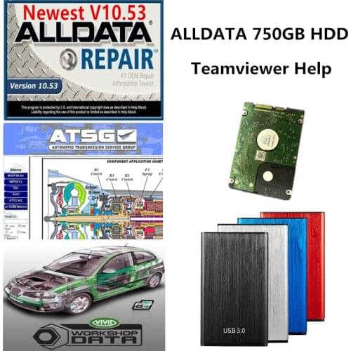 2020 hot Auto repair software alldata 10.53 vivid workshop 10.2 atsg Car repair data software with 750gb HDD