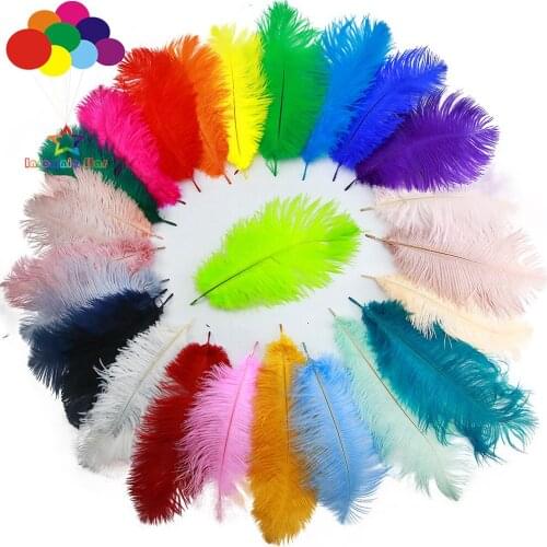 30 color Ostrich feathers 15-20 cm cake shop decoration starry wedding supplies mask birthday handmade DIY