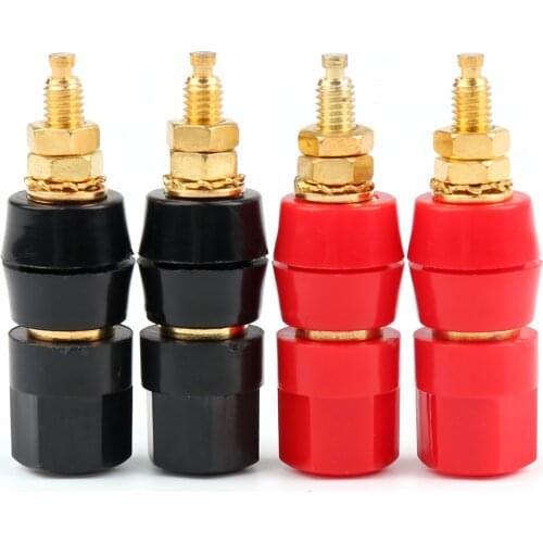 Artudatech 4 Pcs/12 Pcs Gold Plated Audio Speaker Binding Post Banana Jack Connectors Adapter