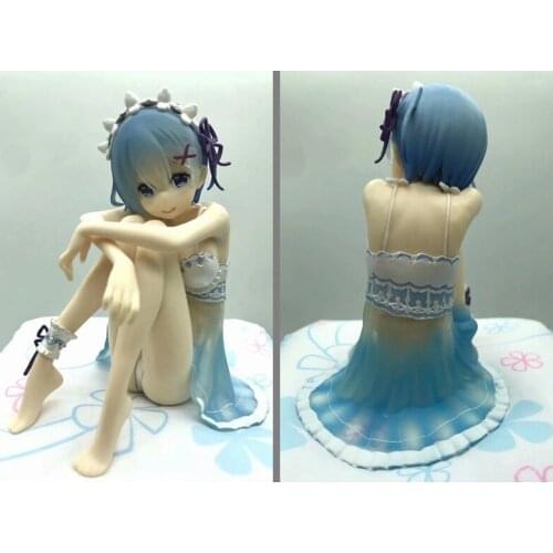 Anime Toys A Different World From Zero Birthday Lingerie Rem Sitting Blue Pajamas Boxed Figurefigure sexy