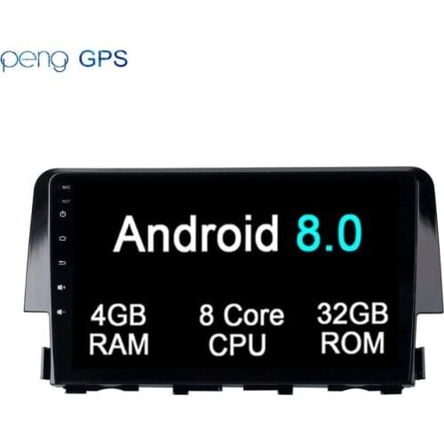 10.2 inch Android 8.0 7.1Car DVD Player Car Stereo Radio Headunit For Honda Civic 2016 2017 2018 GPS Navigation Audio Multimedia