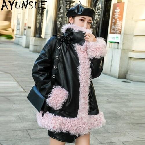AYUNSUE Womens Down Jacket Korean Real Leather Jackets Women Sheepskin Coat Female Winter Parkas Wool Collar 2020 Abrigo Mujer